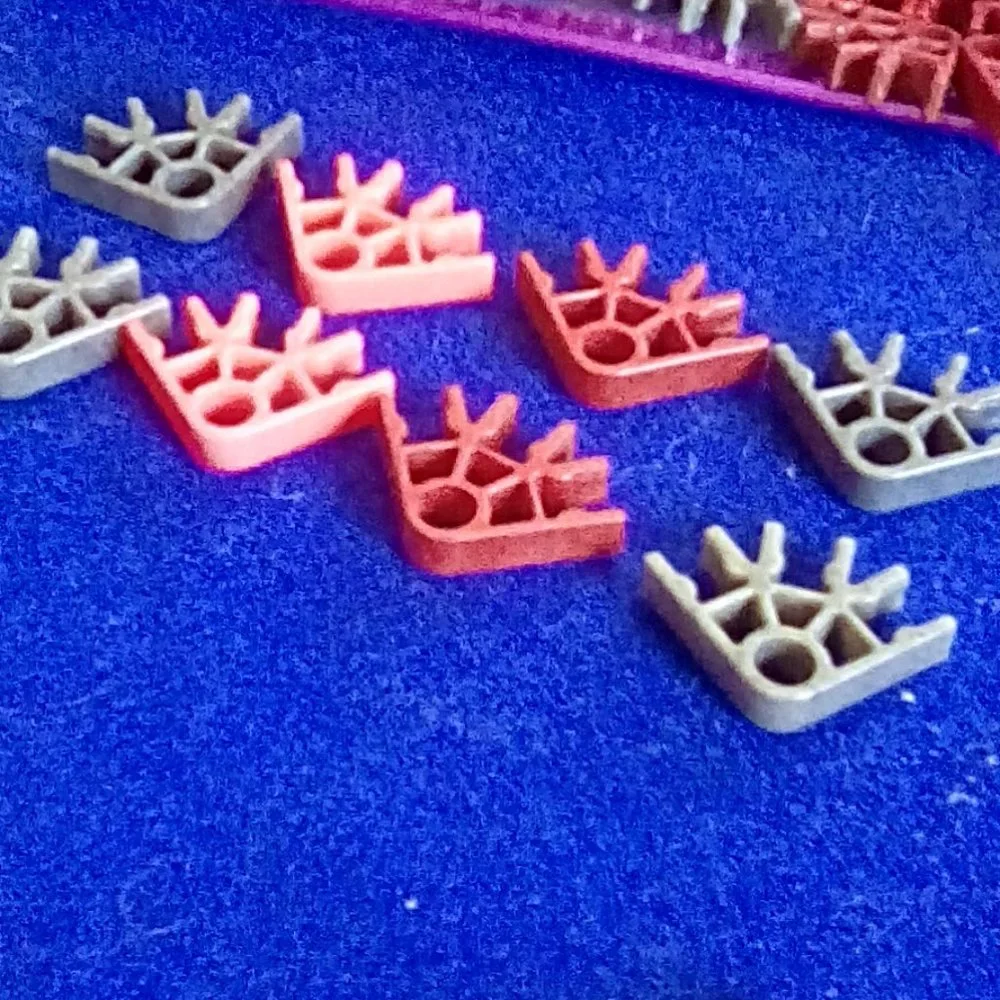 K'NEX 3 way connector red, bright red, grey